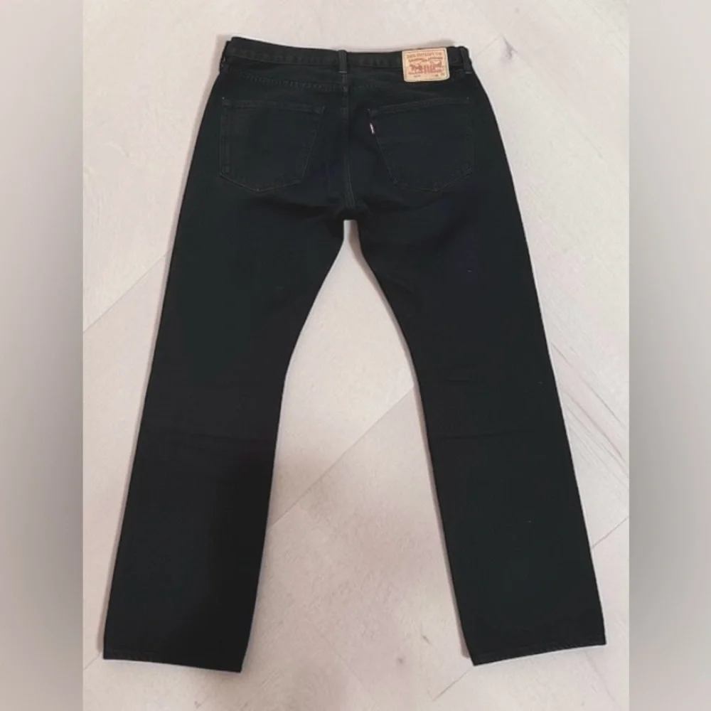 Levi’s 501 Button Fly Black Jeans Mens Tag 35x32 Original Fit Straight Leg Denim